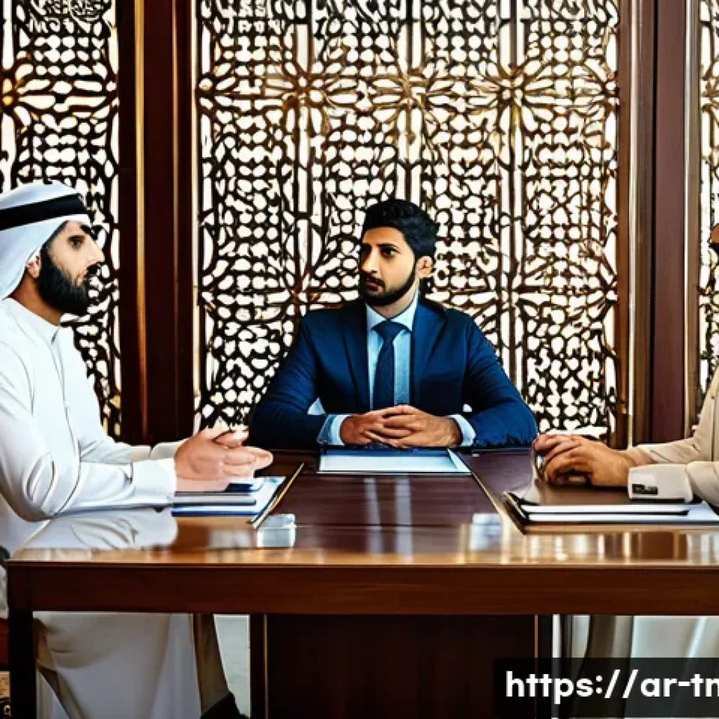 무역협상가로 성공하기 위한 필수 역량 - A professional Middle Eastern business negotiation scene set in a modern conference room with tradit...